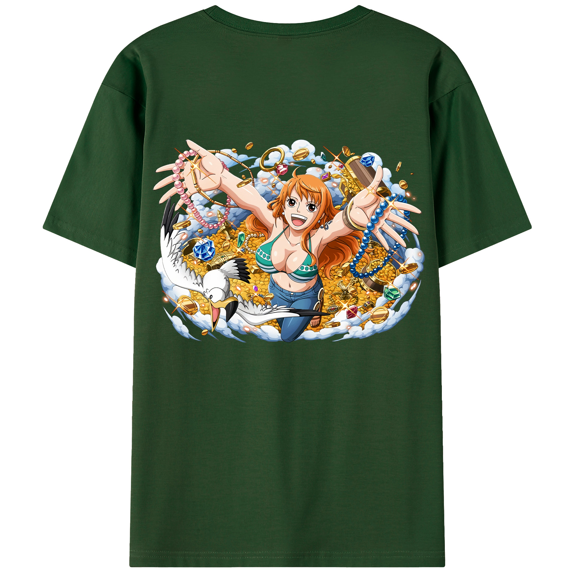 ワンピース ナミ ONE PIECE Nami 綿100％半袖Tシャツ（背面プリント）